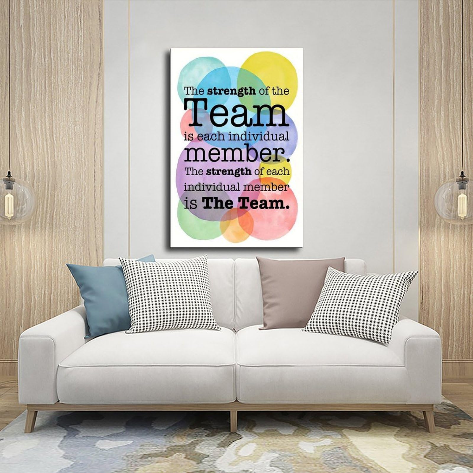 La fuerza del equipo está en cada miembro. La fuerza de cada miembro es el equipo. - Póster de lienzo con citas motivacionales para decoración de pared, pinturas para sala de estar, dormitorio,