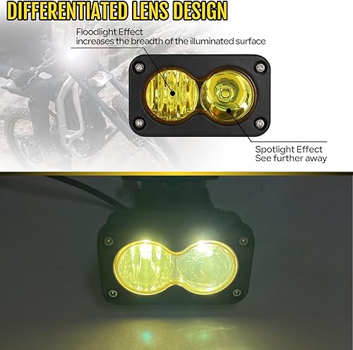 Miniatura 4 de Motoparty Kit de faros delanteros para Sur-Ron Segway X260 Talaria, amarillo 6000-6500K kit combinado de módulos de luz de inundaciónfoco,