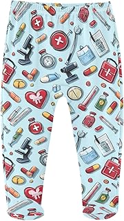 Pigsaly Boy Footed Pants Pills Thermometers Capsules Ambulance Doctor Medicine Baby Girls Pants Cotton Newborn Leggings 3M