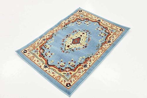 Vista 553 de Unique Loom Reza Collection- Alfombra, Polipropileno, Marrón Marrón/ marfil