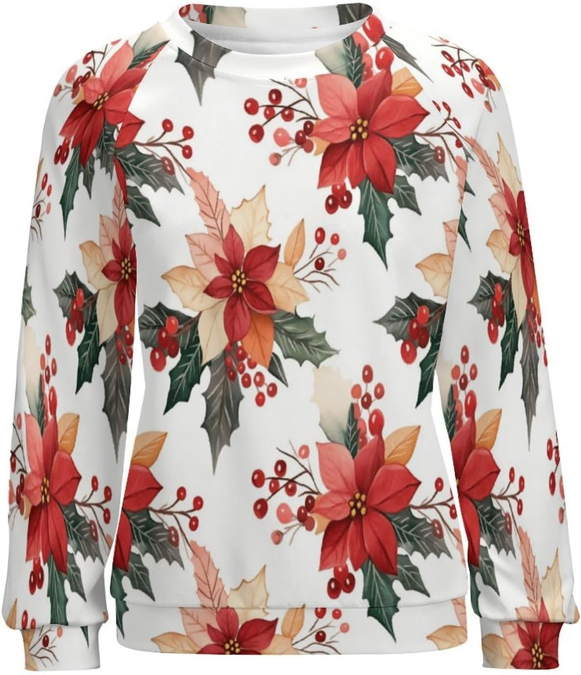 Christmas Pug Women Sweaters Fall Crewneck Sweatshirt Long Sleeve Sweater Pullover Tops - Image 5