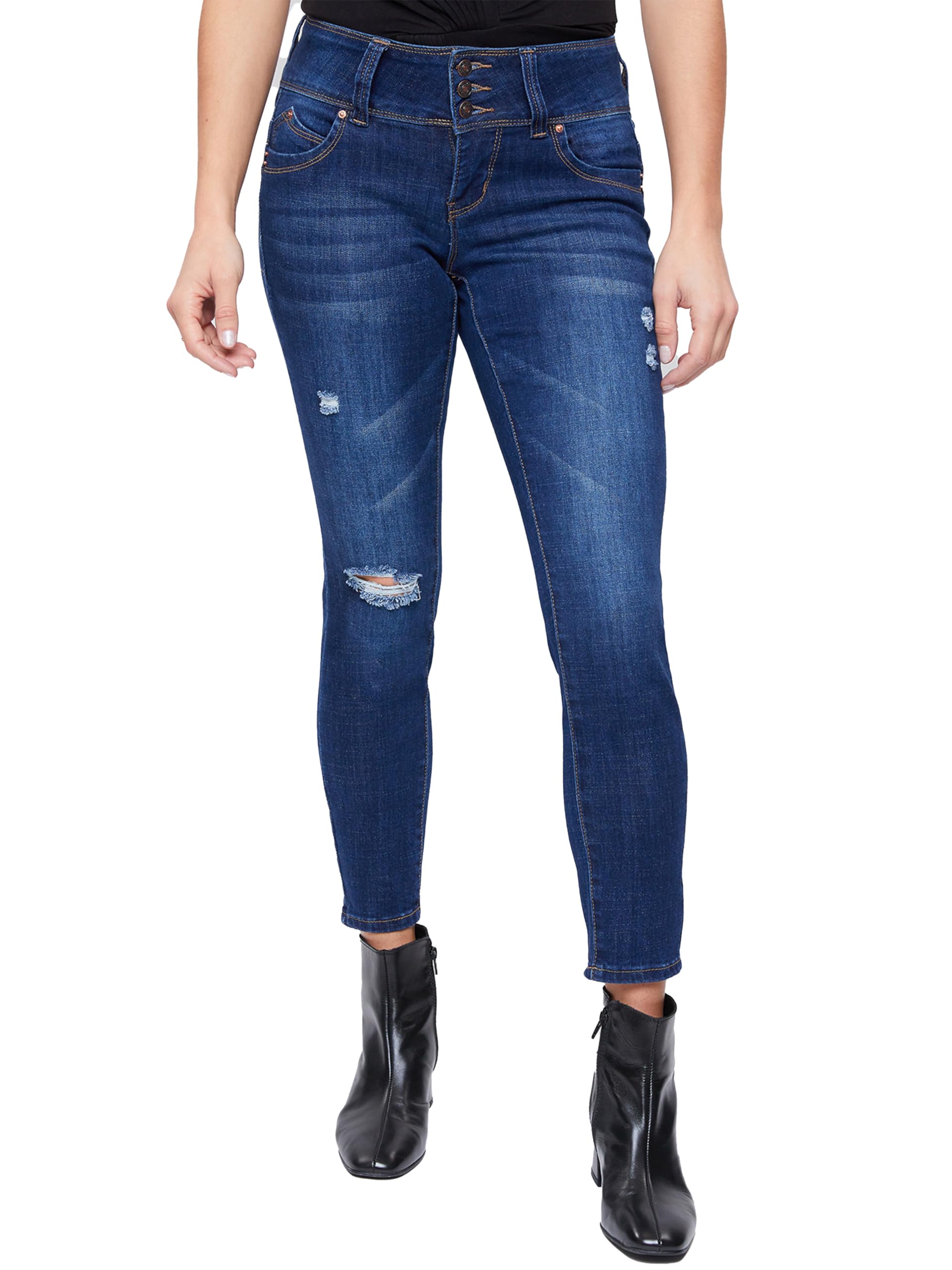 Royalty For Me Womens Women's Petite Sustainable Wannabettabutt Mid Rise Jeans