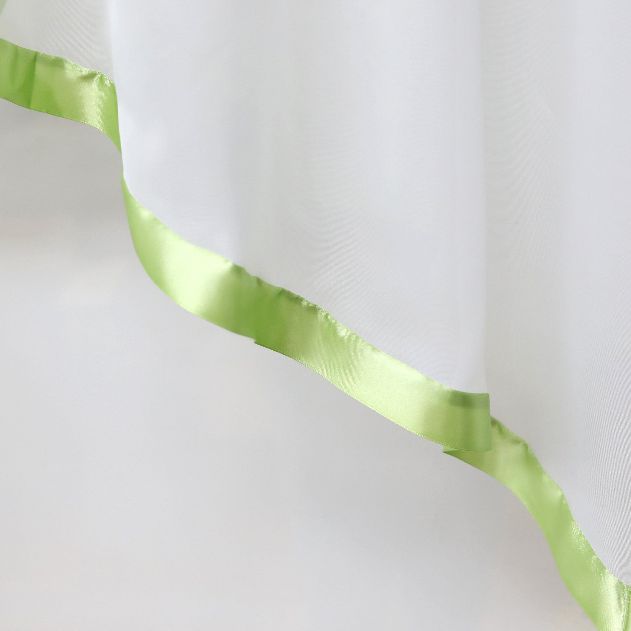 ESLIR Rideau brise-bise avec galon fronceur, voile, vert, 145 x 300 cm | Rideaux de bistrot transparents avec ruban en satin, 1 pièce, rideaux de fenêtre modernes, pour salon, cuisine