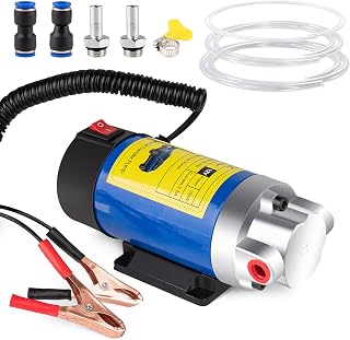 Siziviki 12V 100W Oil Extractor Pump - Ultra-Quiet Self-Priming Fluid Transfer for Car Boat Motorcycle ATV Oil Changes (3 Hoses + Adapters)