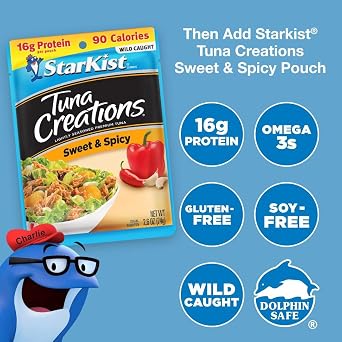 StarKist Sweet & Spicy Tuna Creations 2.6 oz Pouch with BEN'S ORIGINAL Jasmine Rice Single Serve Cups 2.4 oz Meal Bundle (8-Pack), 8 Quick and Easy Meals, Ready to Eat in Minutes