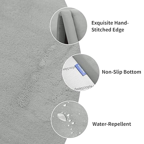 Miniatura 40 de Tapete de juego para bebé, tapete de espuma viscoelástica de 1.3 pulgadas de grosor, terciopelo coral suave, antideslizante, extragrande, tapete