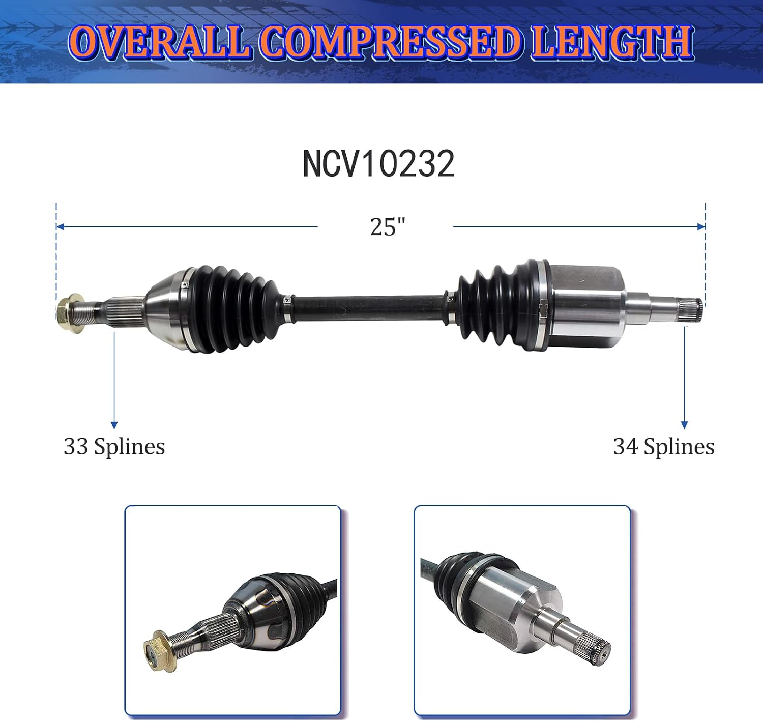 MAXFAVOR CV Axle Front for Chevy Monte Carlo 2000-07, Impala 2000-11, Venture 1999-05, for Buick Regal 1997-03, LaCrosse 2005-09, Allure 2005-08, Century 2002-05, Pontiac Grand Prix/Montana 1999-05