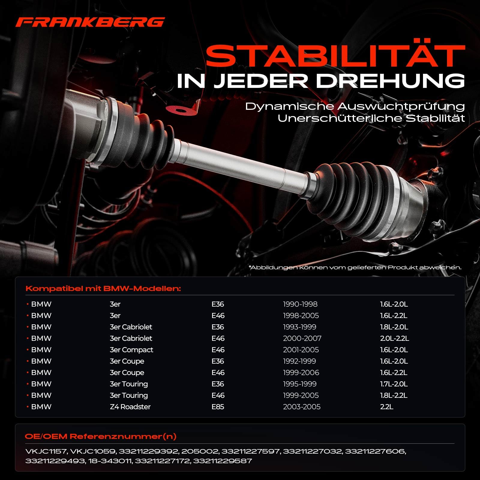 Frankberg Antriebswelle Für BMW 3er E93/E91 - MT Ohne ABS Ring