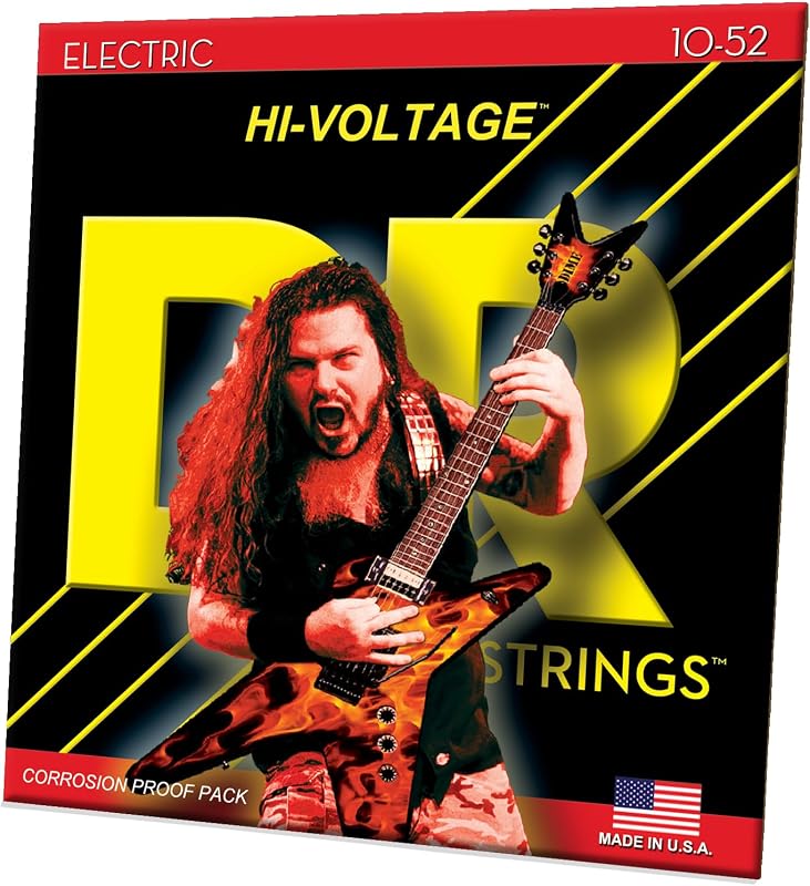 DR Strings Electric Guitar Strings, Dimebag Darrell Signature, Treated Nickel-Plated, 10-52 (DBG-10/52)