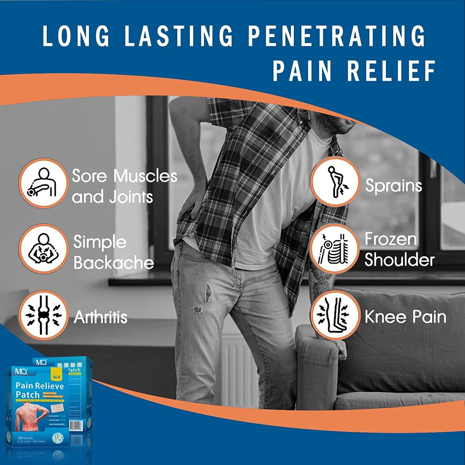 MQ Pain Relief Patches 60PCS, Herbal Arthritis Pain Patches - Image 3