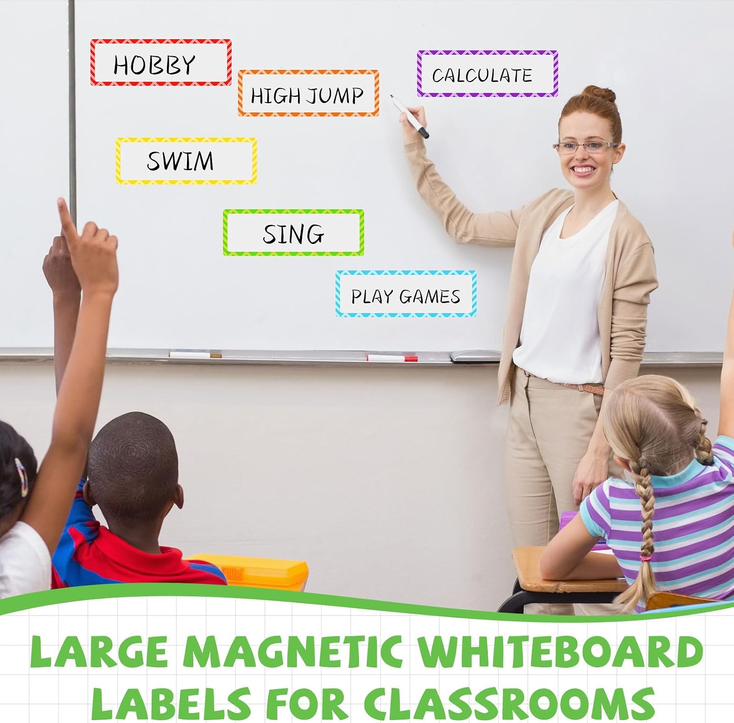 12 Pcs Magnetic Dry Erase Labels, Light Color, Style 7 image 3