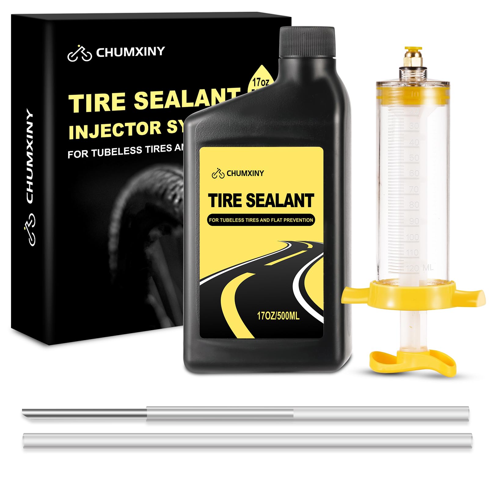 CHUMXINY Tubeless Milch, 500 ml Injizierbare Dichtmilch Tubeless, Verschließt Luftlöcher bis 6,5 mm, geeignet für Mountainbike- und Rennradreifen