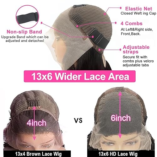 Miniatura 5 de Pelucas onduladas para mujeres negras, cabello humano con encaje frontal transparente, pelucas de cabello humano prearrancadas HD encaje frontal con