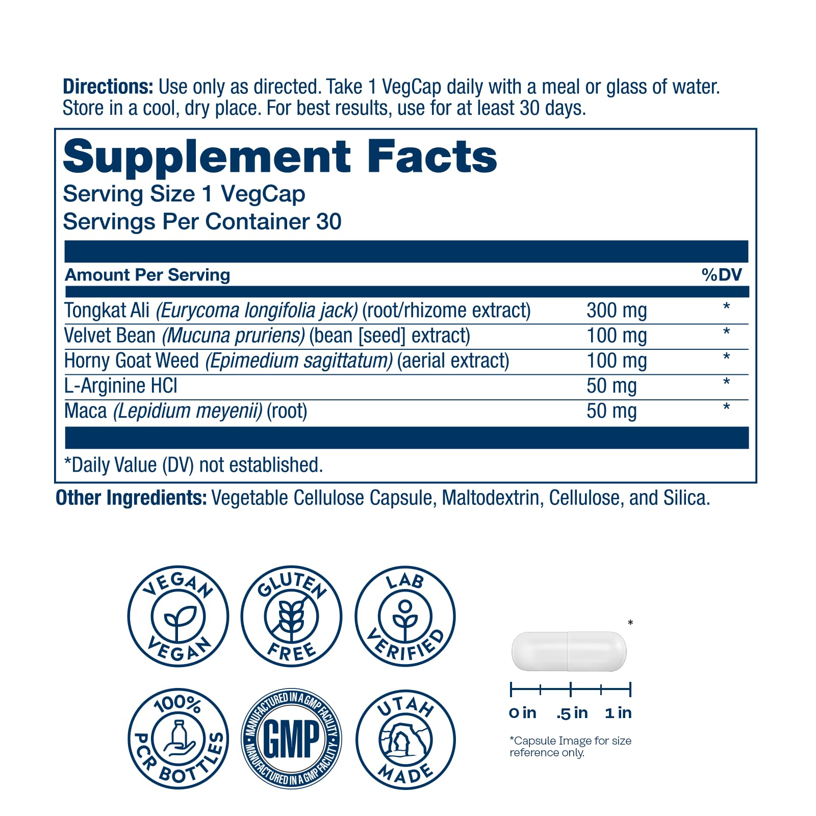 SOLARAY Men's Libido Support, Tongkat Ali & Horny Goat Weed, 30 VegCaps — Amazon image 2