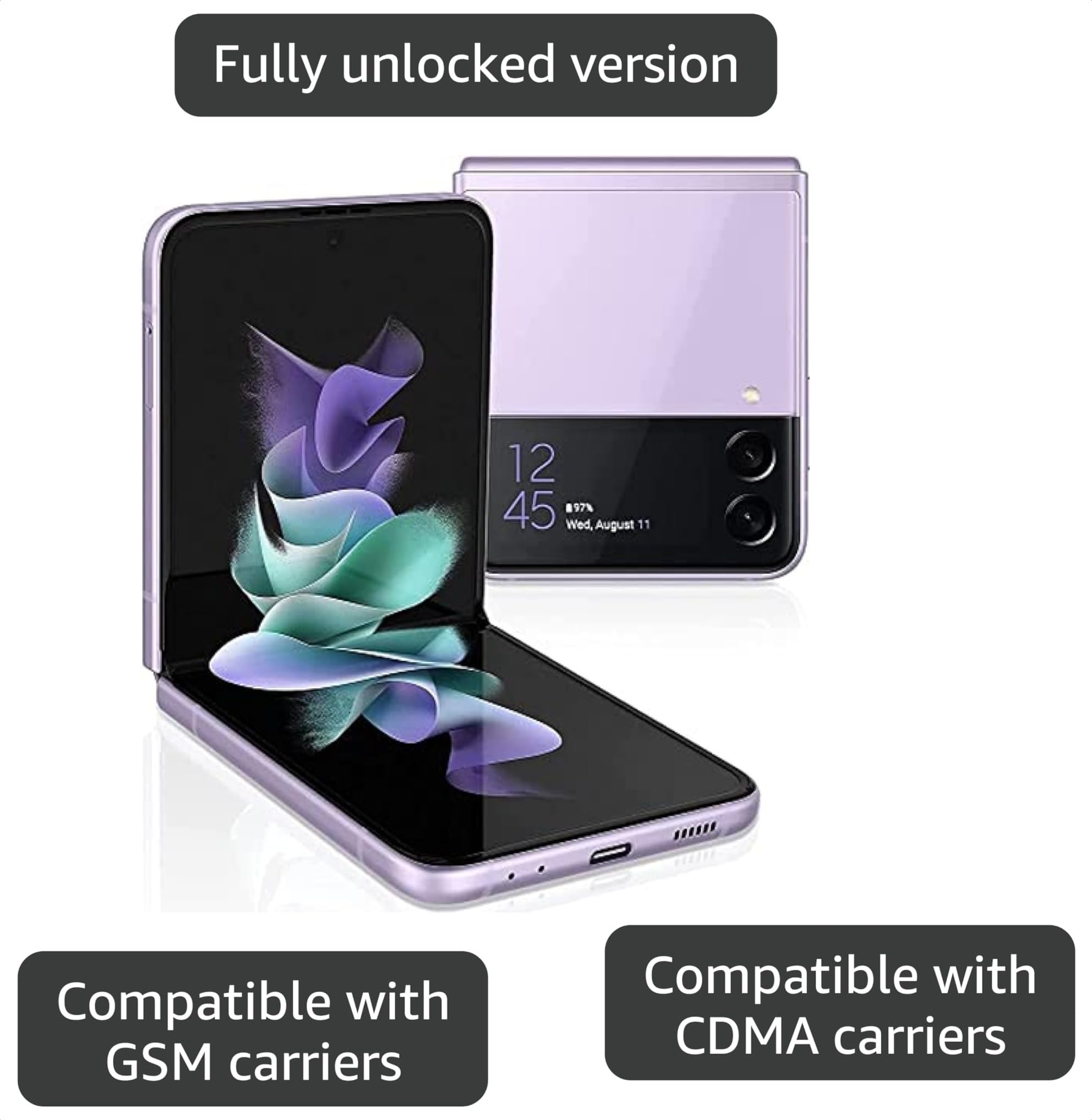 Samsung Galaxy Z Flip 3 本体 Amazon.com: Samsung Galaxy Z Flip 3 5G, US Version, 128GB