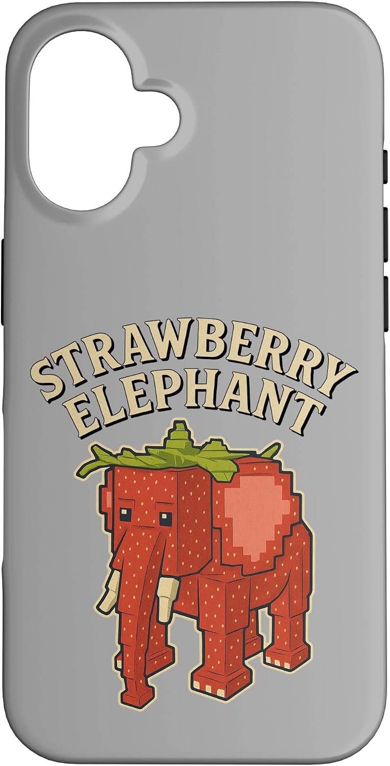 Strawberry Elephant - Funny Italian Brainrot Gaming Meme Case for iPhone 16