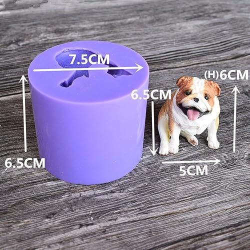 Miniatura 2 de Runloo - Molde de silicona 3D para perro, molde para pastel de chocolate, pastel de bulldog, fondant, jabón