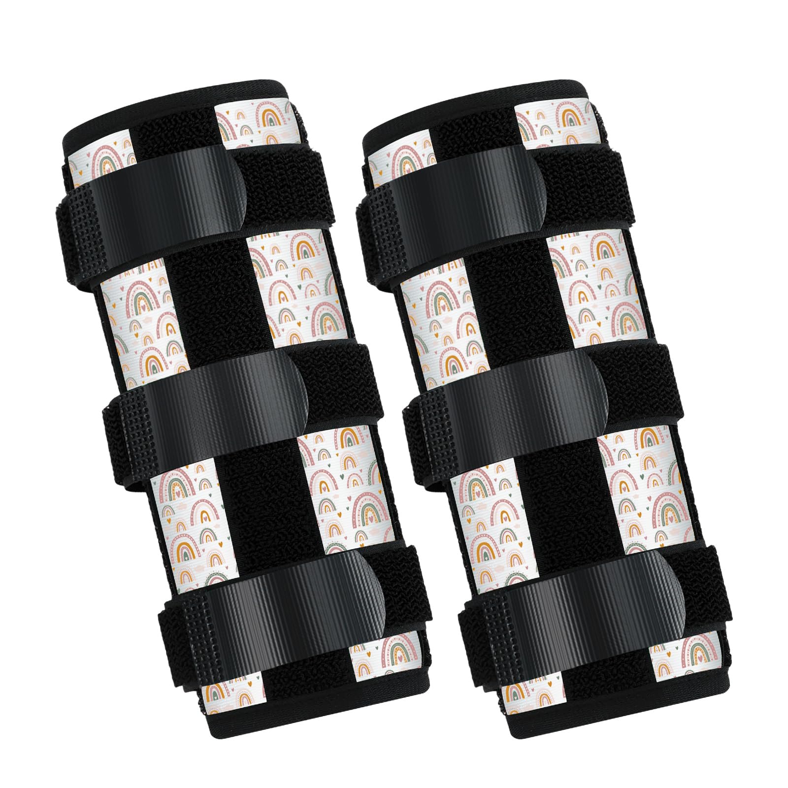 2 Pack Thumb Sucking Stop for Kids Toddlers Nail Biting Treatment Finger Sucking Deterrent Guard Prevention Anti Nose Picking Pediatric Elbow Immobilizer for Boys Girls 2-6 Years(Rainbow)