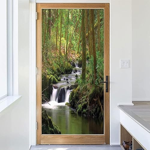 Miniatura 9 de Tropical Island - Película de ventana 3D, Ocean Waves Beach at The Sunset Time Skyline, para puerta de cristal, cuarto de baño, sala de estar, 35.4