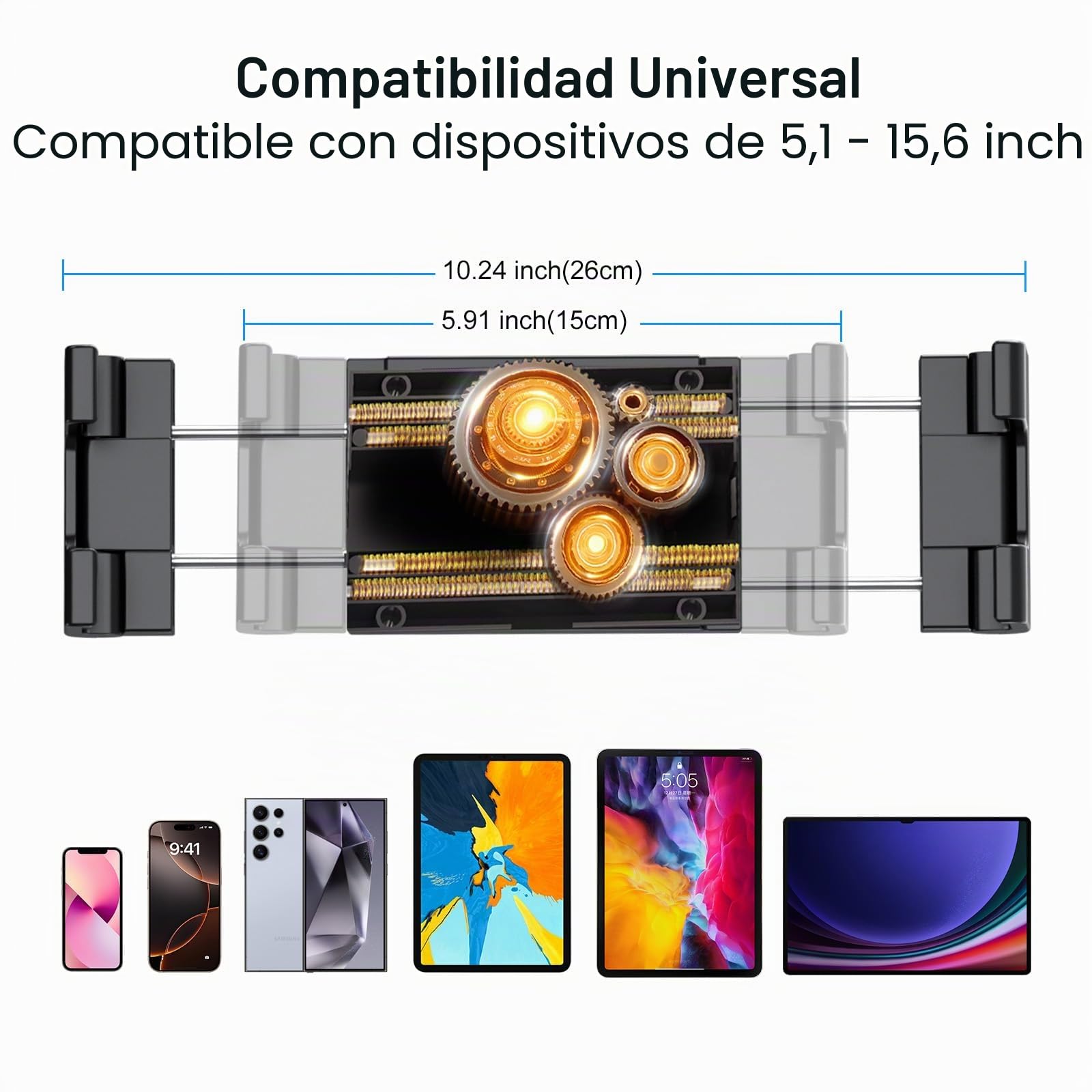 PLDHPRO Soporte para tablet CD ranura iPad Montaje para auto Universal delantero para automóvil adecuado para la navegación y reproducción de video en el automóvil 5.1-15.6 pulgadas