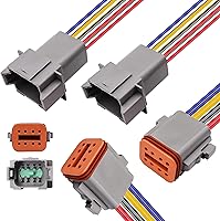 Vista 8 de HiSport - Kit de conectores DT impermeables de 6 pines, conectores de cable macho y hembra de 6 pines para coche, camión, barco, 1 juego de conector