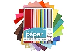Craft Craze Premium Tissue Art Paper - 100 Sheets of Vibrant Colors