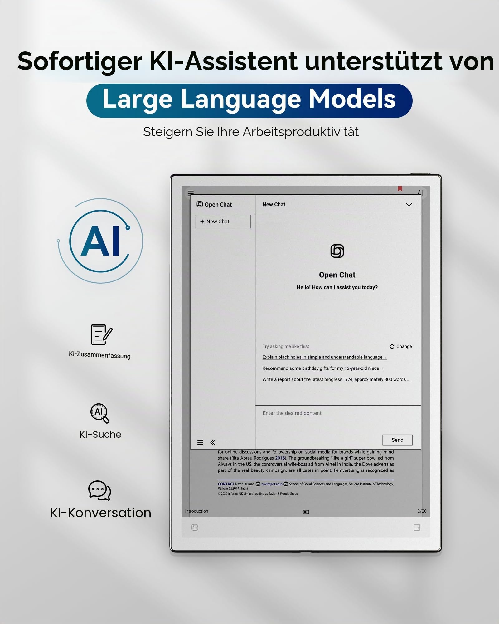 iFLYTEK AINOTE 2, 27,1 cm großer Bildschirm, AI-Note-Taking-Tablet, E-Ink-Tablet, 4,2 mm, elektronisches Notizbuch mit Stift, Sprache-zu-Text-Transkription, mehrsprachige ChatGPT-Unterstützung, für