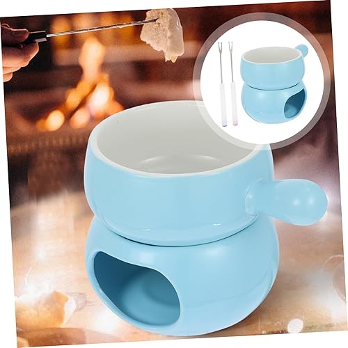 Miniatura 4 de BESTOYARD 1 Unidades Queso Hotpot Candy Melting Pot Cerámica Calentadores de Mantequilla Mini Velas Tapas Queso Fondue Pot Snack Queso Chocolate