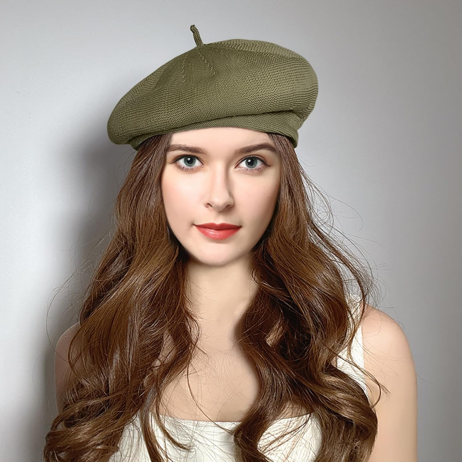 Women Summer Beret, French Breathable Thin Lightweight Berets, Solid Color Painters Hat Spring Autumn