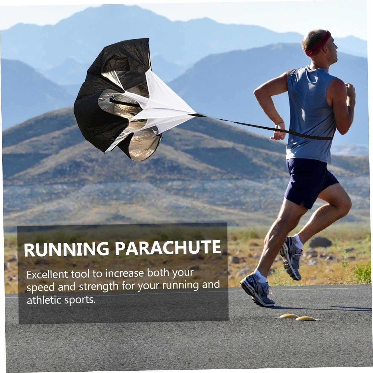 balacoo 2pcs Adjustable Strap Drag Parachute Training Chute for Sprint Running Resistance Parachute for Football Basketball Sports