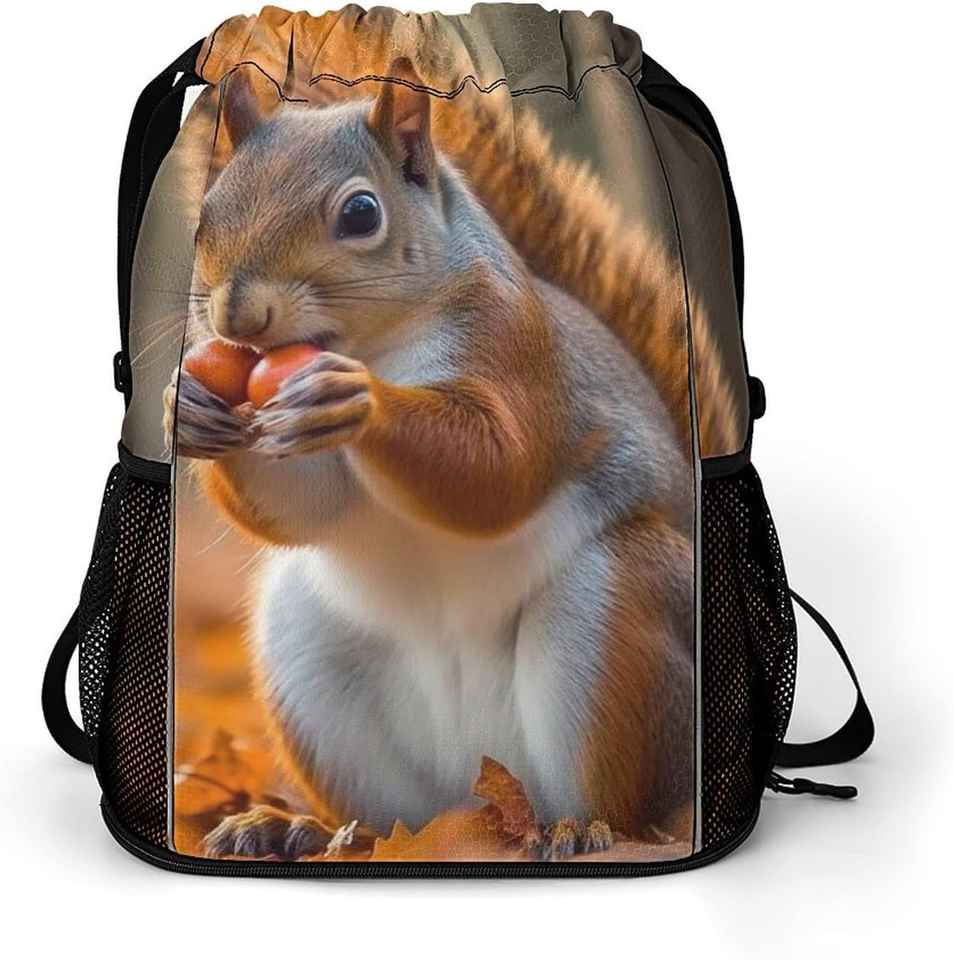 Small Gym Bag Adorable Animal Printed Drawstring Gym Bag for Men Lightweight Waterproof Drawstring Backpack for Women with Shoe Compartment for Travel Tourism Work And Fitness