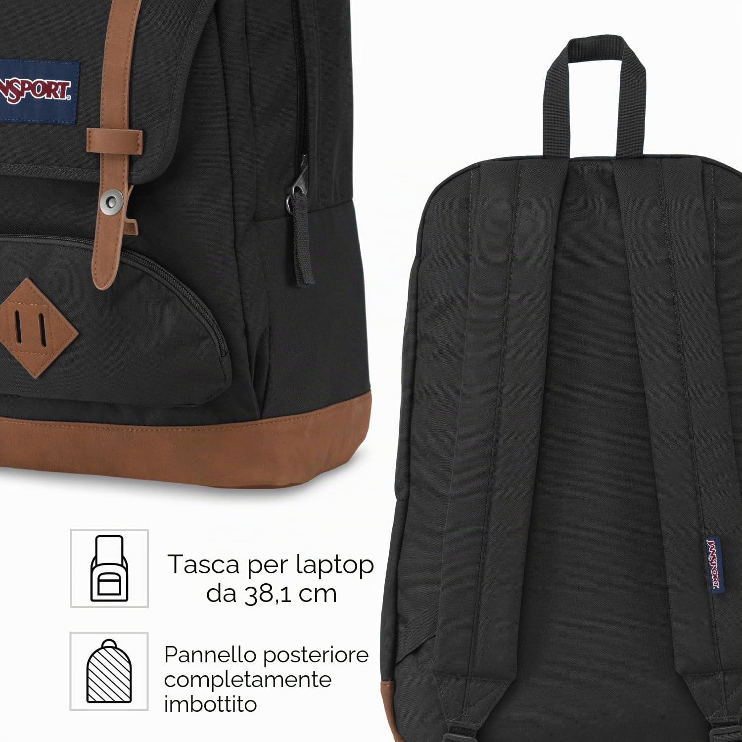 JANSPORT CORTLANDT Zaino grande, scomparto per laptop 15 inch