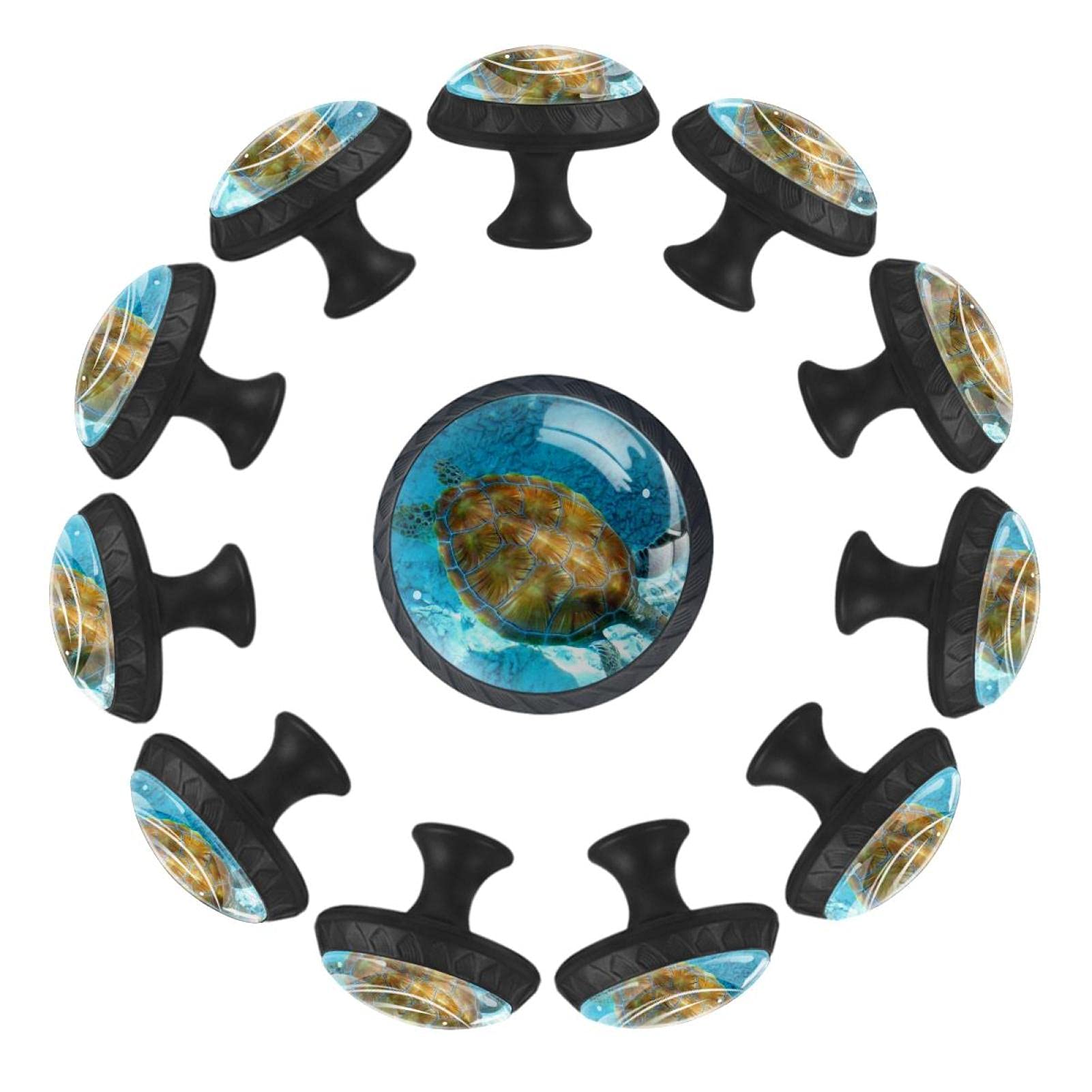 Boutons de tiroir tortue de mer 35 mm en lot de 12 pièces pour décorer une commode de chambre