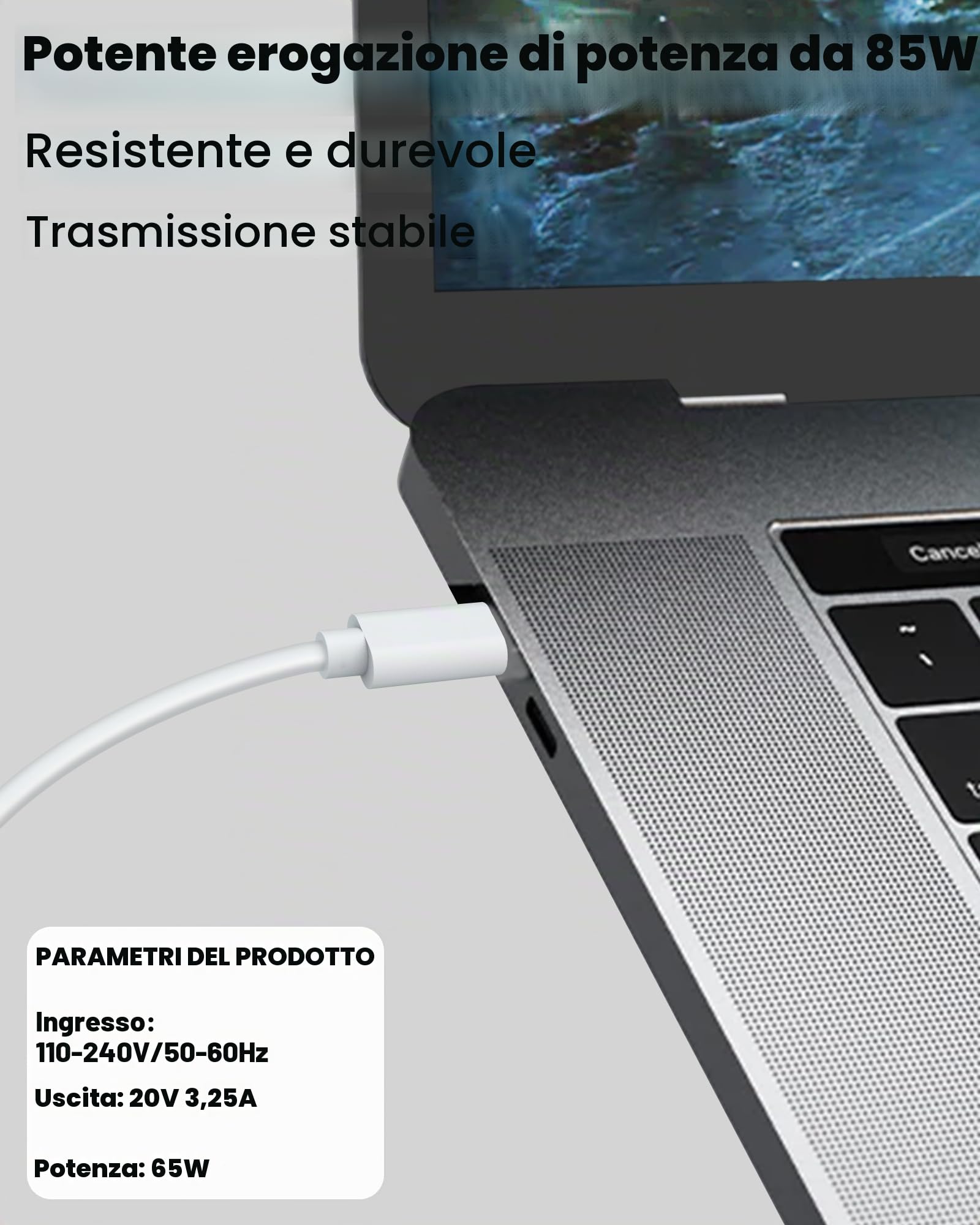 Caricatore USB C 65W per Samsung Galaxy Book Pro & Pro 360 NP950QDB NP930QDB NP935QDC NP950XDB NP930XDB Galaxy Book3 Book4 Laptop Type C Alimentatore
