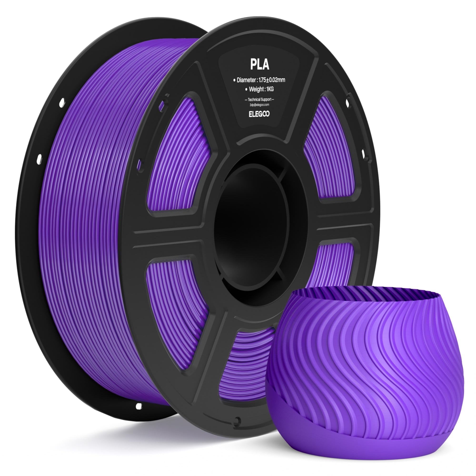 ELEGOO PLA Filament 1.75mm Purple 1KG, 3D Printer Filament Dimensional Accuracy +/- 0.02mm, 1kg Spool(2.2lbs) Fit Most FDM 3D Printers-image-26
