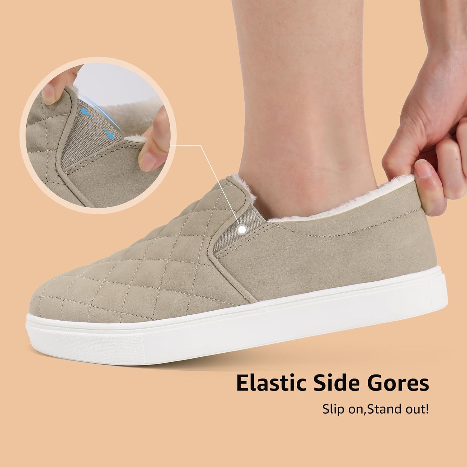 STQ Loafers for Women Memory Foam Slip On Sneakers EleeS Quilted 1.0 Comfort Fall Shoes - Image 6