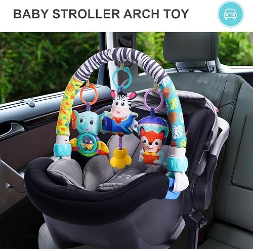Miniatura 2 de Koty Juguete de arco de cochecito de bebé, juguetes de asiento de automóvil para bebés de 0 a 6 meses, juguete de arco de actividad con accesorios