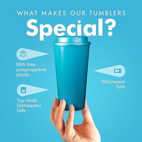 Miniatura 3 de Simply Green Solutions - Tazas de café reutilizables con tapas, tazas térmicas para bebidas frías y calientes, vaso de doble pared, tazas de café