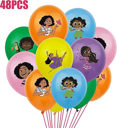 Miniatura 2 de 48 globos de fiesta de cumpleaños de películas mágicas, los globos de látex Encanto para fiestas de cumpleaños con temática de películas mágicas,