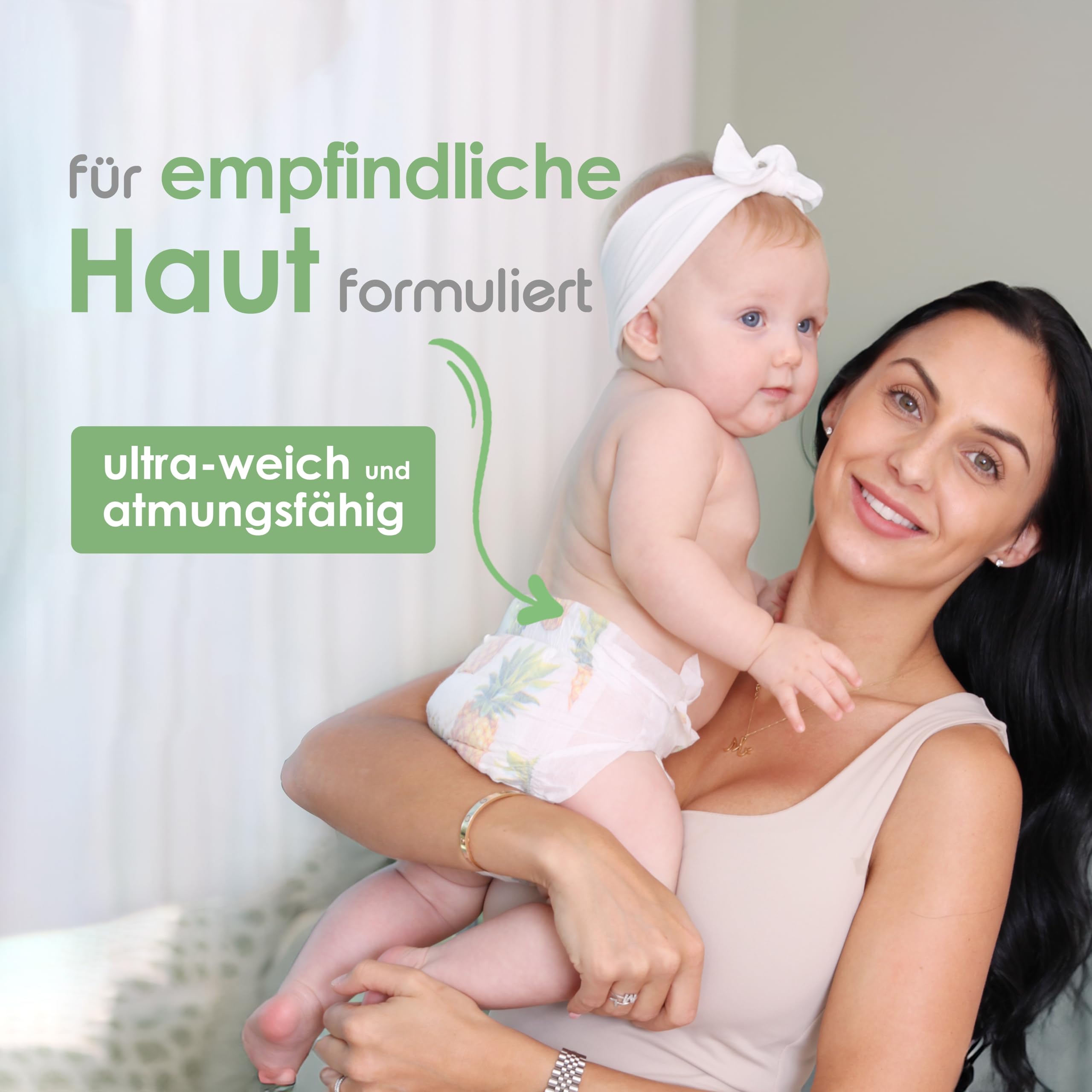 PureBorn 112 Windeln Größe 3 (5-8 kg), Ultra-Saugfähig, Hypoallergen, Weich & Sanft für Babys (4-7 Monate), Dermatologisch Getestet, Auslaufsicher, Umweltfreundlich aus Bambus
