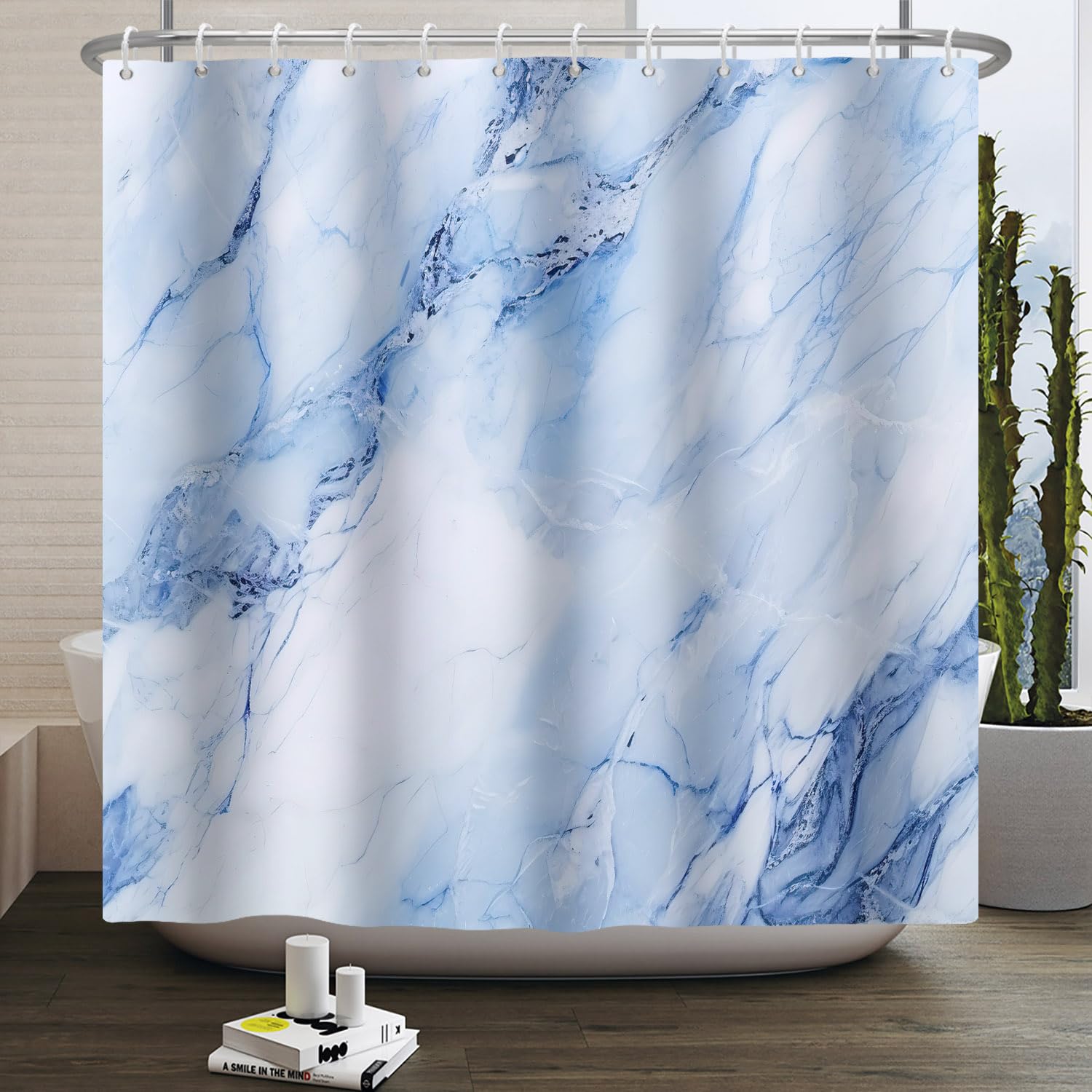 Kzzfqxb 180x180cm Shower Curtains with Plastic Hooks