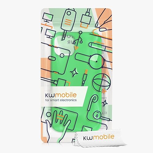 Miniatura 7 de kwmobile Funda compatible con Apple iPhone 13, funda de silicona TPU con acabado suave, color verde neón