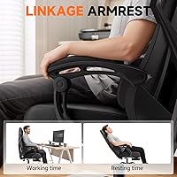 Vista 6 de GTPLAYER Silla de computadora con reposapiés ajustable, silla ergonómica para juegos con reposacabezas y soporte lumbar, silla de oficina de malla