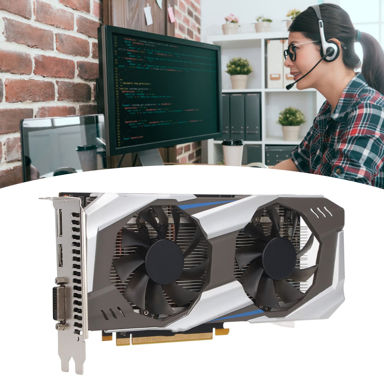 Karta Graficzna GTX1060, 3GB DDR5 192bit 582MHz 2002MHz PCIe 3.0 16X Karta Graficzna do Gier, Podwójny Wentylator Chłodzący Karta Graficzna do Komputera Stacjonarnego