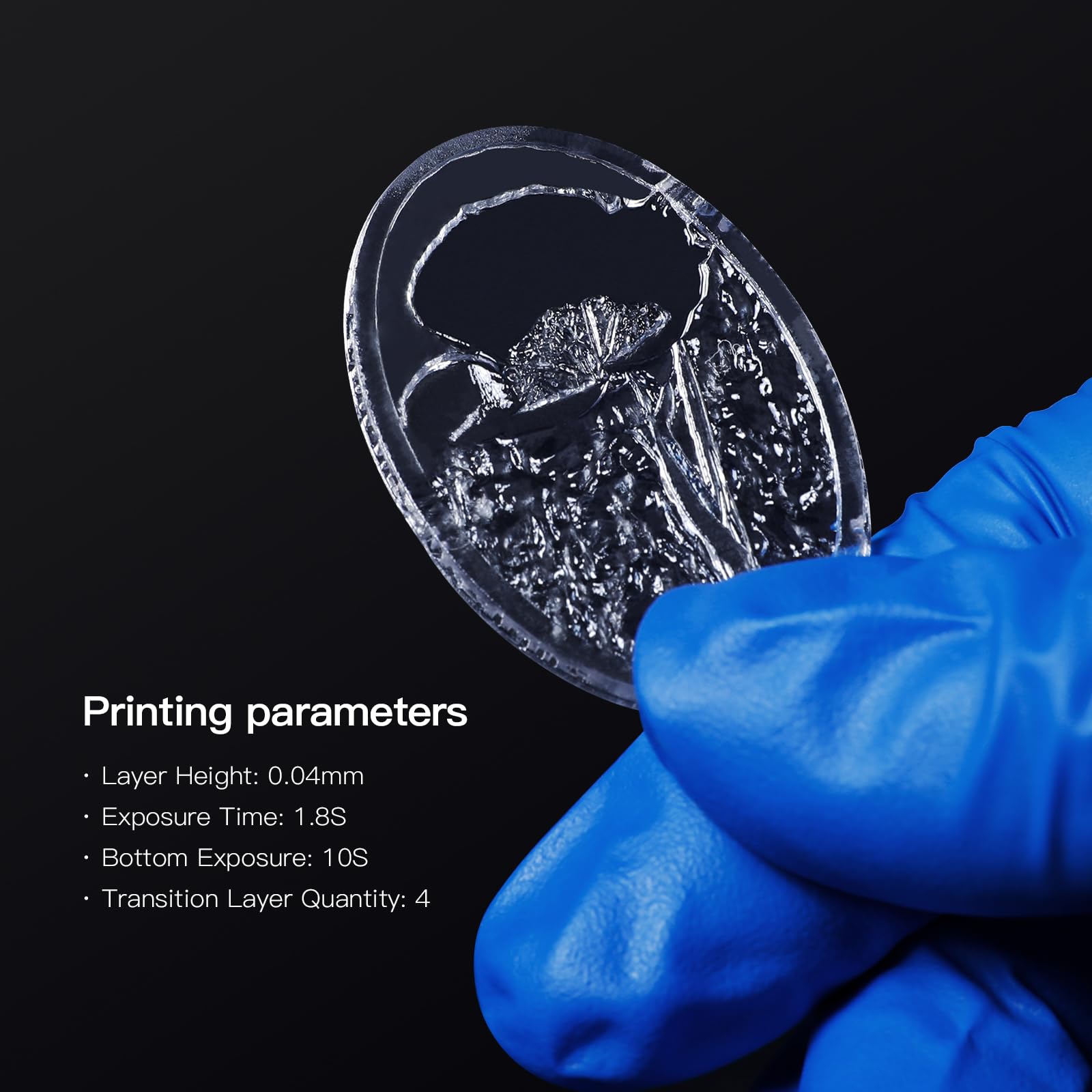 NOVA3D Żywica fotopolimerowa do drukarki 3D, zmywalna woda, ultra przezroczysta żywica, 1000 g