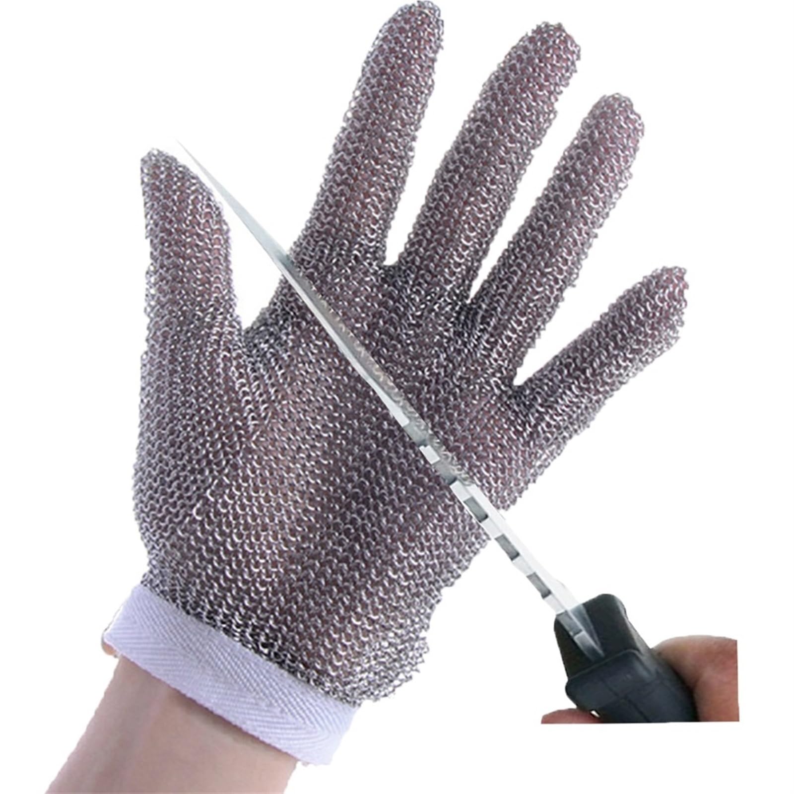 Gant Anti Coupure Gants De Travail De Sécurité Anti-coupure En Acier Inoxydable 304L, Gants Universels Anti-couteaux For Hommes Et Femmes, Main Gauche Et Droite(L)