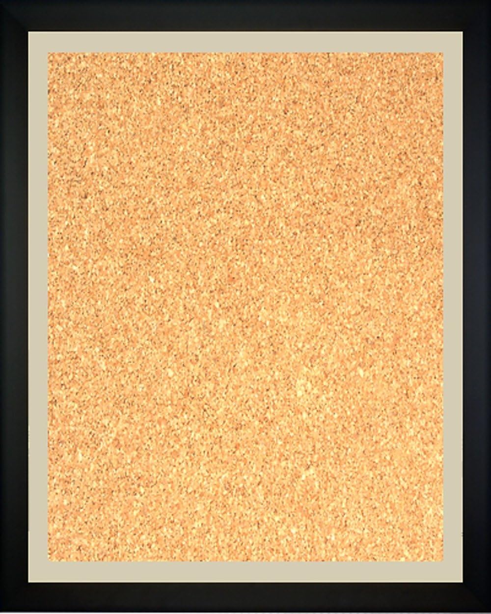 Framed Cork Board 20 x 24 - with Black with Silver Finish Slope Frame