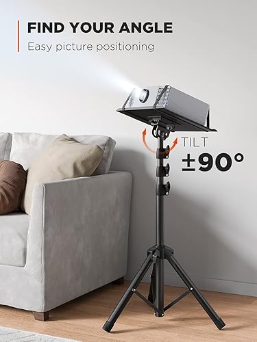 Miniatura 18 de AMADA Soporte para proyector, soporte para laptop con altura ajustable de 22 a 36 pulgadas, soporte de proyector resistente como bastidores de DJ,