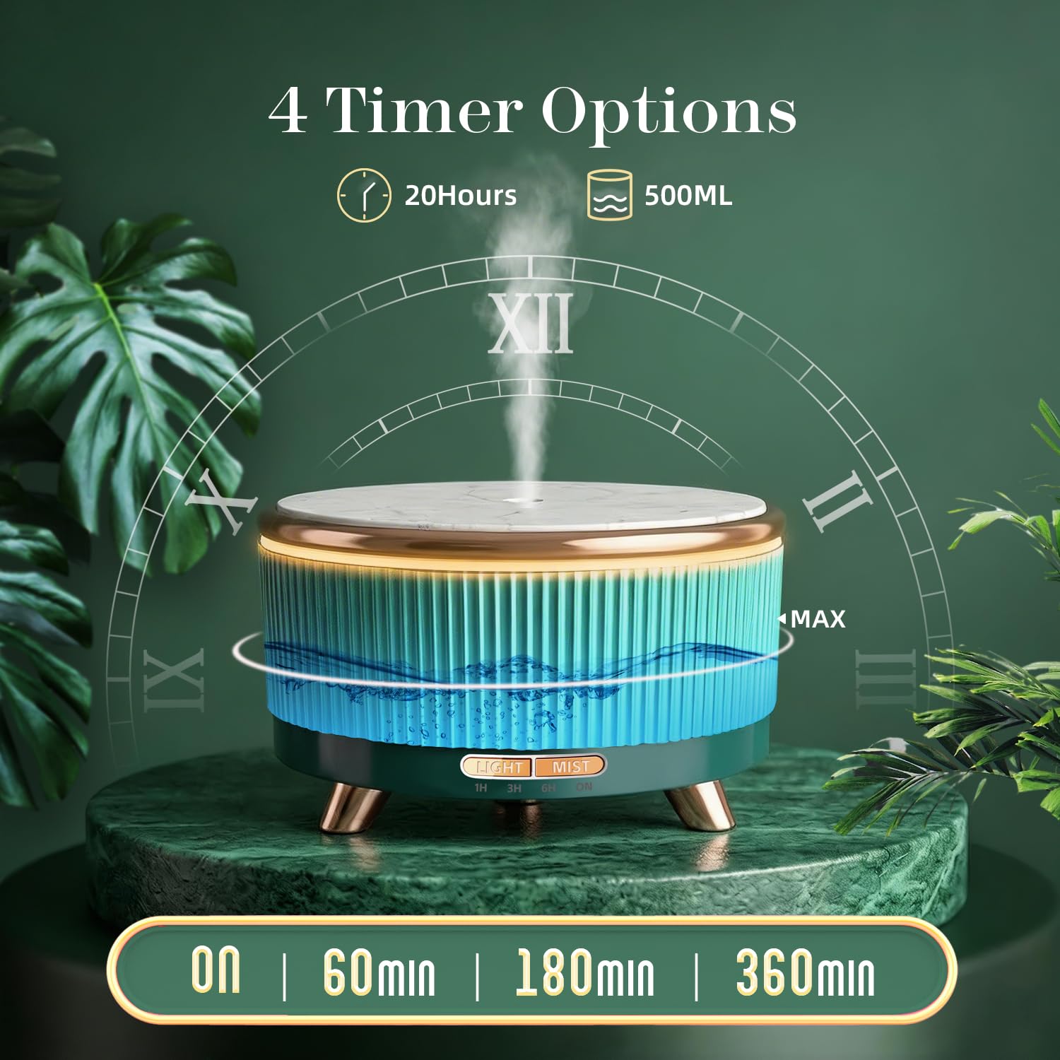 Diffusore di oli essenziali da 500 ml: diffusore di aromi ad ultrasuoni con telecomando per spa, hotel, sala yoga, umidificatore per camera da letto, con luci notturne a 7 colori e spegnimento