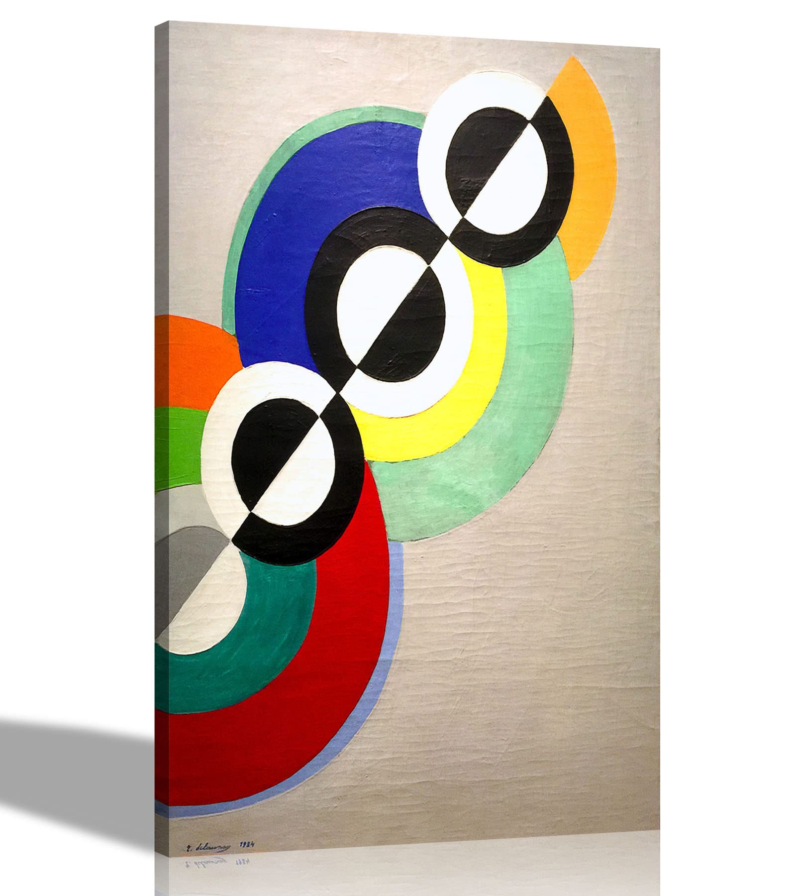 Artley Prints Rhythmes - By Robert Delaunay Canvas Wall Art Home Decor | Abstract Pictures For Living Room, Bedroom, Office Ready To Hang 86 X 61Cm (34 X 24 Inches) A1